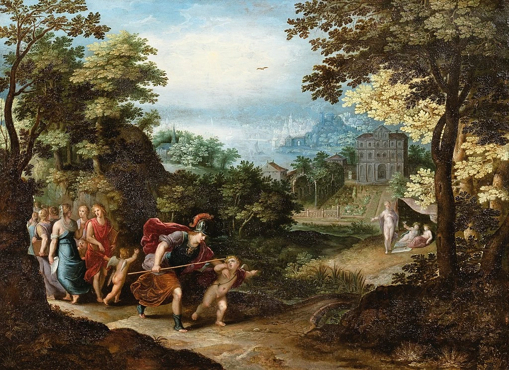 Apollo e Minerva lasciano le Muse per Venere, Cerere e Bacco